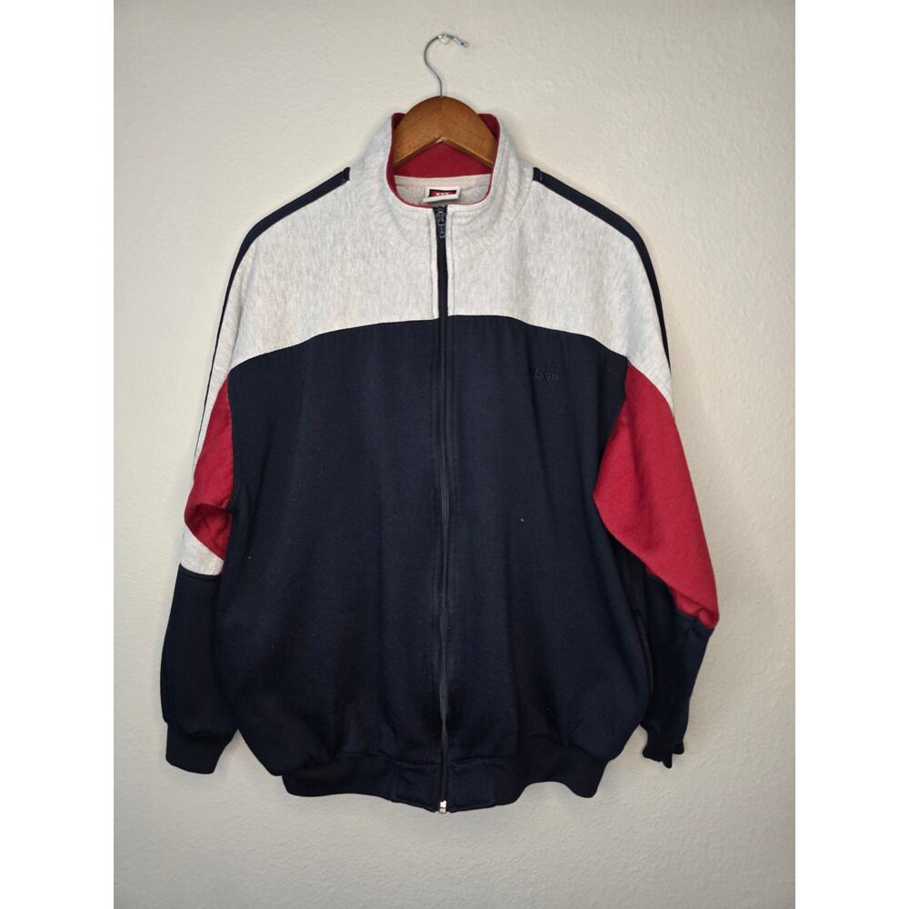 Vintage Wilson Sweatshirt Large Color Block Full Zip Tennis 1/4 Zip Crewneck L